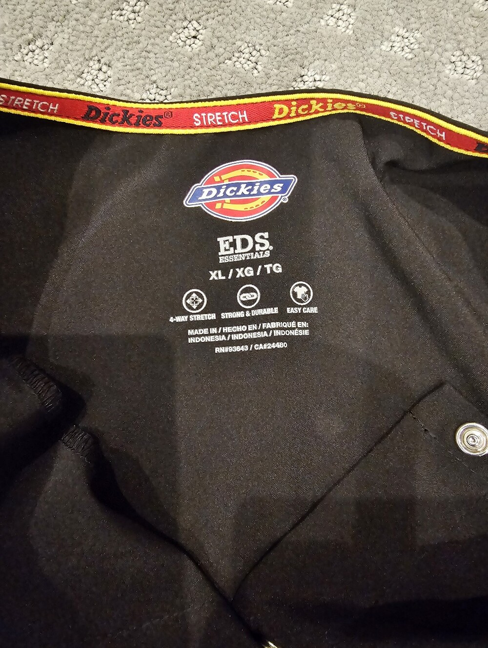 Women's Dickies EDS Black Snap Button Medical Scrub Jacket XL. - Picture 4 of 5